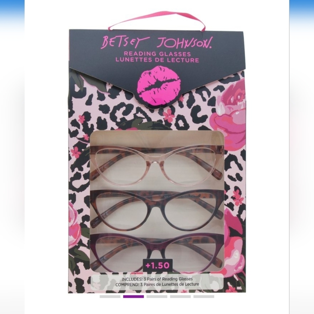 🆕️ +1.50 BETSEY JOHNSON 3 PACK READERS SET - BLUSH & BERRY